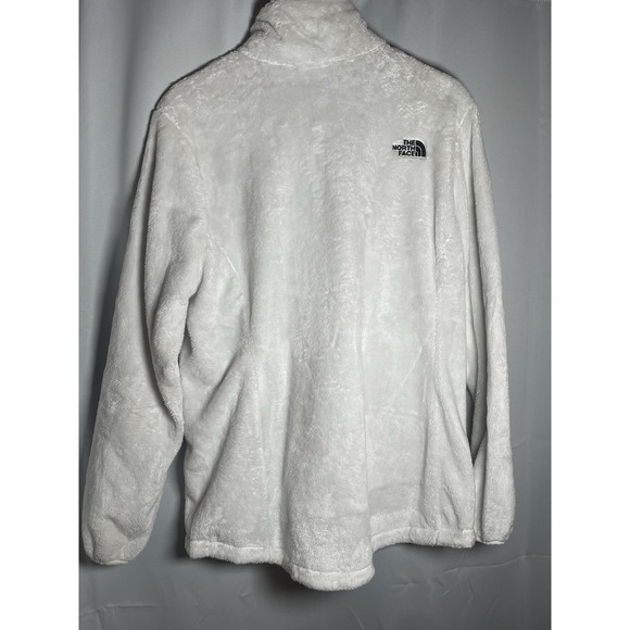 North Face Sweater Womens XL White High Pile Logo Outdoors Full Zip Ladies - Picture 2 of 5